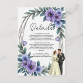 エレガント素朴フローラリース新郎結婚の エンクロージャーカード (正面)