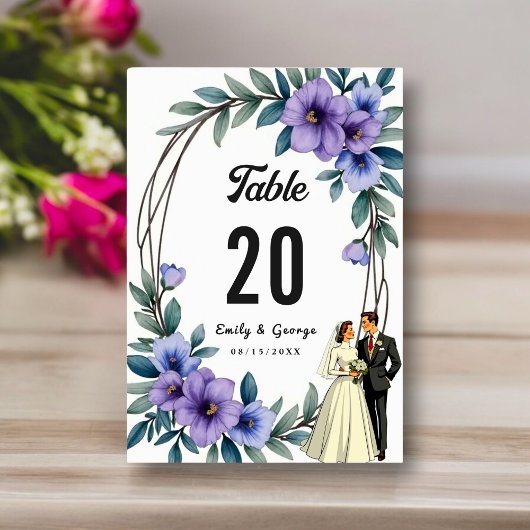 エレガント素朴フローラリース新郎結婚の テーブルナンバー