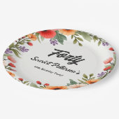 エレガント素朴フローラ園夏40歳の誕生日 ペーパープレート (アングル)