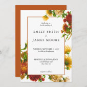 エレガント素朴フローラ秋秋の結婚式 招待状 (正面/裏面)