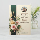 エレガント素朴フローラ結婚式招待状 招待状 (スタンド正面)