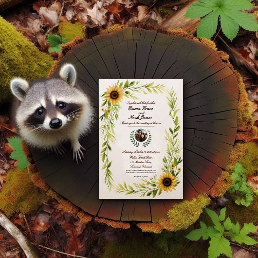 エレガント素朴フローラ結婚式招待状 招待状