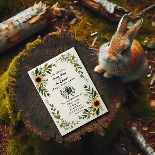 エレガント素朴フローラ結婚式招待状 招待状