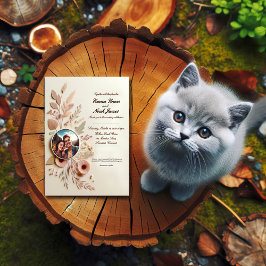 エレガント素朴フローラ結婚式招待状 招待状