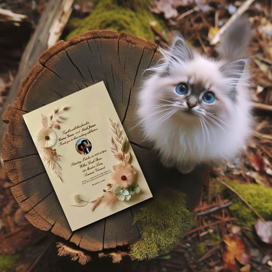 エレガント素朴フローラ結婚式招待状 招待状