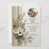 エレガント素朴フローラ結婚式招待状 招待状 (正面)