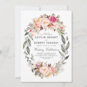 エレガント素朴フローラ結婚 招待状 (正面)