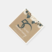 エレガント素朴フローラ50結婚周年 スタンダードカクテルナプキン (角)