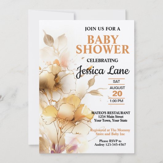 エレガント素朴フローラ 招待状 (正面)