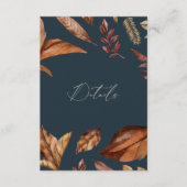 エレガント素朴フローラQRコード結婚の海軍 エンクロージャーカード (正面)