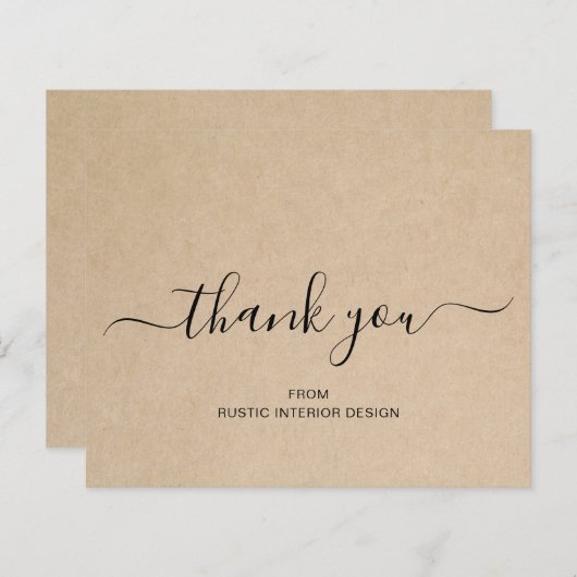 エレガント素朴プロフェッショナル予算サンキューカード (正面/裏面)