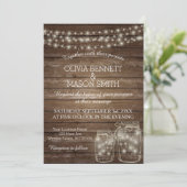 エレガント素朴メイスンの結婚電灯 招待状 (スタンド正面)