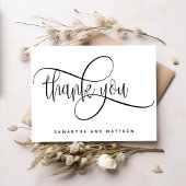 エレガント素朴モダンありがとうクラフト結婚ズ サンキューカード
