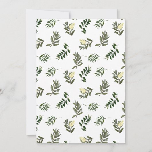 エレガント素朴モダン水彩植物学結婚院 招待状 (裏面)