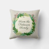 エレガント素朴モダンGreen Taupeありがとう クッション (裏面)