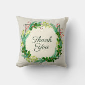 エレガント素朴モダンGreen Taupeありがとう クッション (正面)