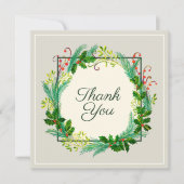 エレガント素朴モダンGreen Taupeありがとう サンキューカード (正面)