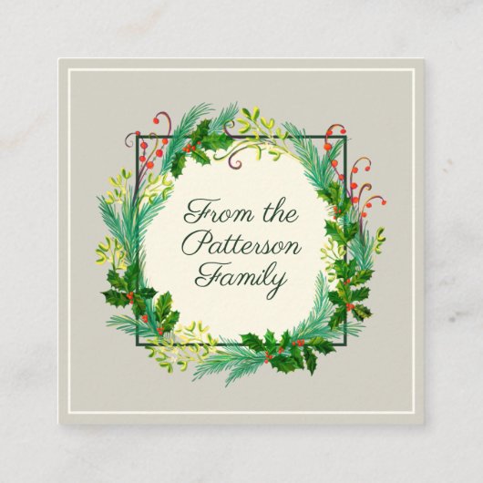 エレガント素朴モダンGreen Taupeありがとう 割引カード (裏面)