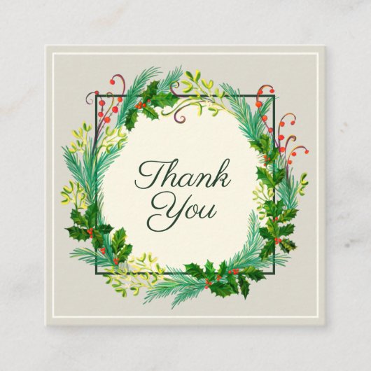 エレガント素朴モダンGreen Taupeありがとう 割引カード (正面)