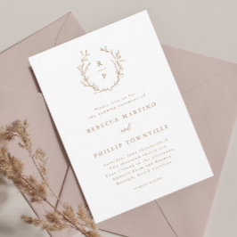 エレガント素朴モノグラフォーマル結婚ム 招待状