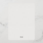 エレガント素朴ユーカリ結婚スクリプトバラ 箔招待状 (裏面)