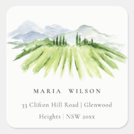 エレガント素朴ワイナリーヴィネヤードマウンテンアドレス スクエアシール