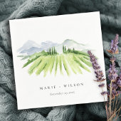 エレガント素朴ワイナリーヴィネヤードマウン結婚テン スタンダードカクテルナプキン