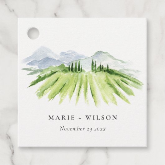 エレガント素朴ワイナリーヴィネヤードマウン結婚テン フェイバータグ (正面)