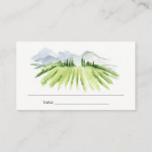 エレガント素朴ワイナリーヴィネヤードマウン結婚テン プレイスカード (裏面)