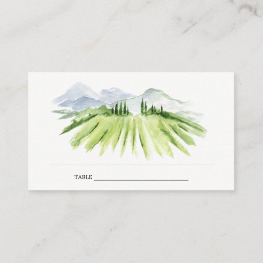 エレガント素朴ワイナリーヴィネヤードマウン結婚テン プレイスカード (裏面)