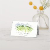 エレガント素朴ワイナリーヴィネヤードマウン結婚テン プレイスカード (正面)