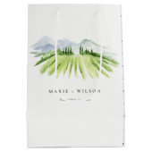 エレガント素朴ワイナリーヴィネヤードマウン結婚テン ミディアムペーパーバッグ (裏面)