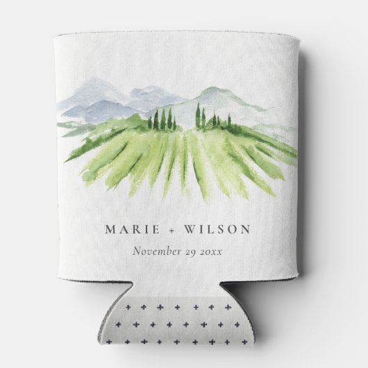 エレガント素朴ワイナリーヴィネヤードマウン結婚テン 缶クーラー (裏面)