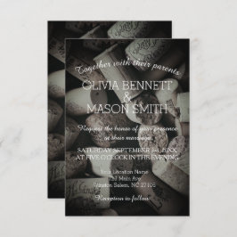 エレガント素朴ワインコ結婚ークのカード 招待状