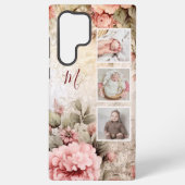 エレガント素朴ヴィンテージバラ, 3-Photos & Monogram Samsung Galaxyケース (裏面)