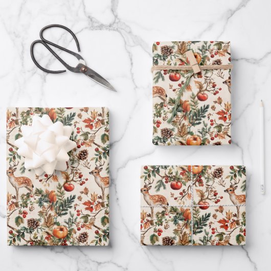 エレガント素朴ヴィンテージ ラッピングペーパーシート (正面)