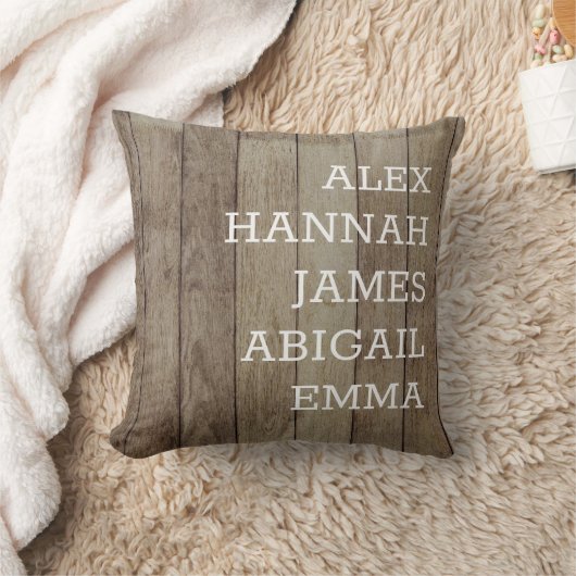 エレガント素朴名パーソナライズされた家族 クッション (ブランケット)