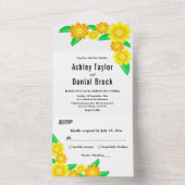 エレガント素朴夏フローラ結婚ズ オールインワン招待状 (内側)