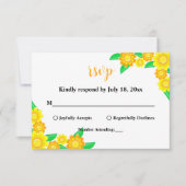 エレガント素朴夏フローラ結婚ズ 出欠カード (正面)