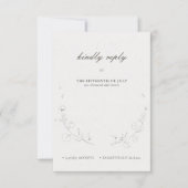 エレガント素朴小結婚植物学 出欠カード (正面)