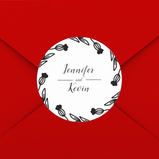 エレガント素朴山花フォーク結婚装飾品 ラウンドシール