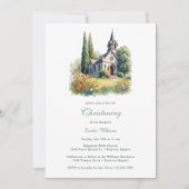 エレガント素朴教会《キリスト教》洗礼式や命名式 招待状 (正面)