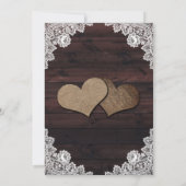 エレガント素朴木材結婚の 招待状 (裏面)