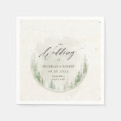 エレガント素朴松結婚木 スタンダードカクテルナプキン (正面)