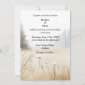 エレガント素朴松結婚木 招待状 (正面)