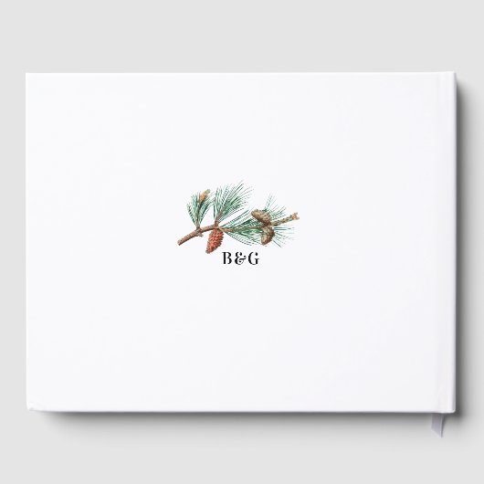 エレガント素朴松結婚灯 ゲストブック (裏面)