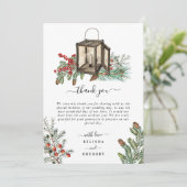 エレガント素朴松結婚灯 サンキューカード (スタンド正面)