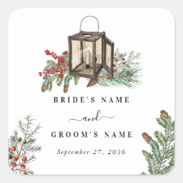 エレガント素朴松結婚灯 スクエアシール