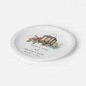 エレガント素朴松結婚灯 ペーパープレート (アングル)