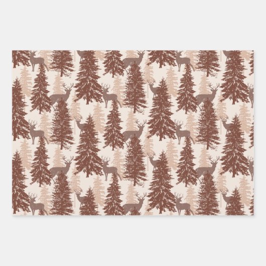 エレガント素朴林鹿 ラッピングペーパーシート (正面)